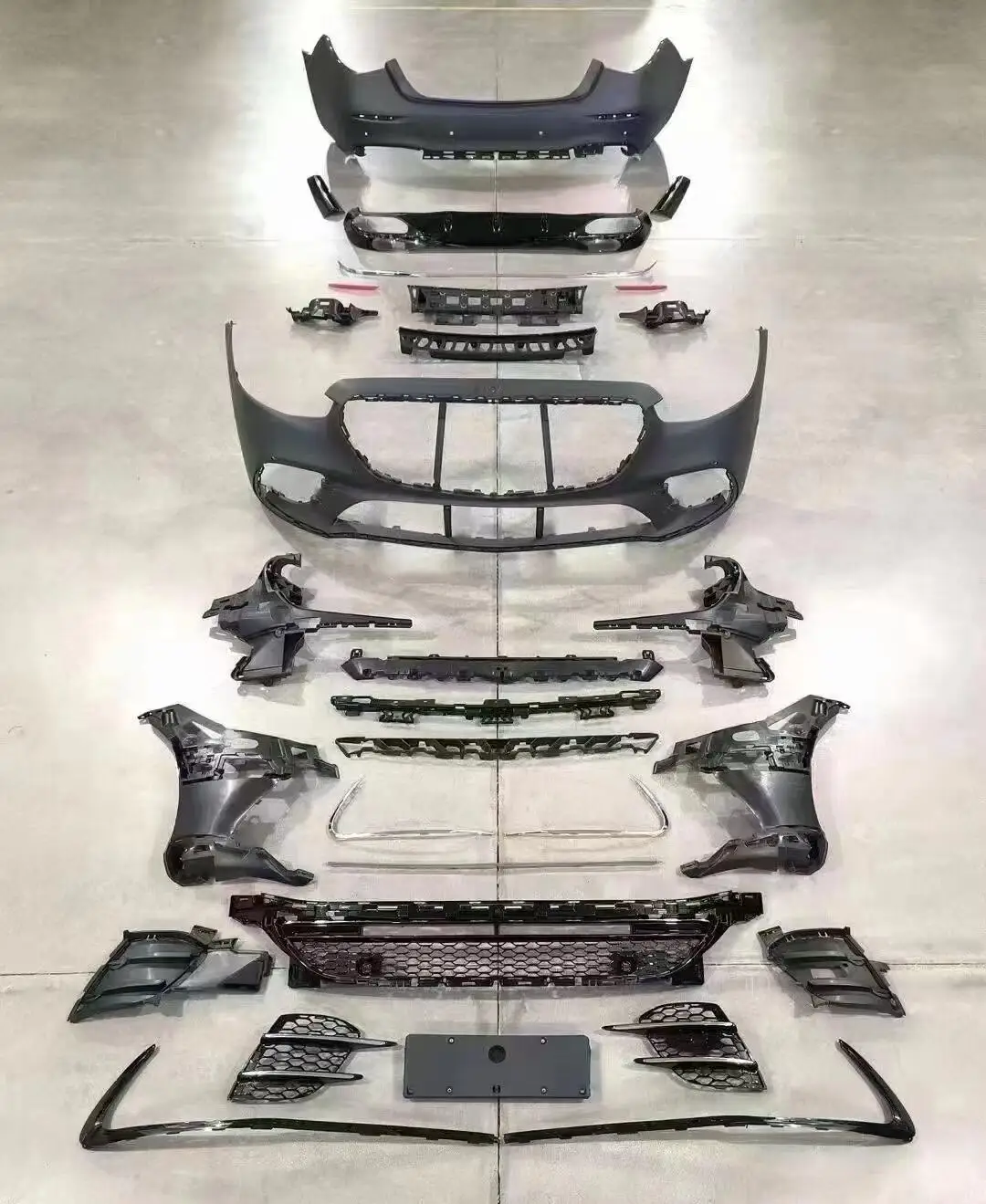 Комплект кузова автомобиля, передний и задний бампер в сборе surround для Mercedes-Benz S class W223 2021-22, модифицированный передний бампер 450 + brabus
