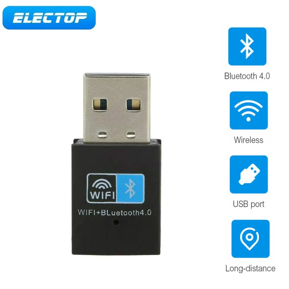 

USB-адаптер ELECTOP 2 в 1 с поддержкой Bluetooth 4,0, Wi-Fi и Bluetooth 150