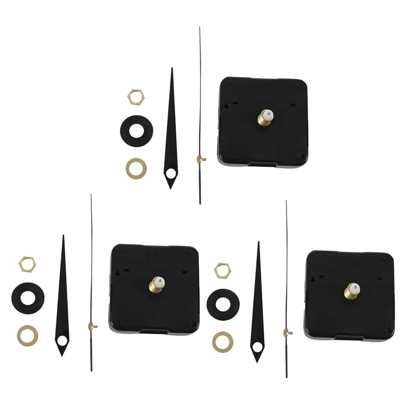 

3X DIY High Torque Clock Mechanism, 3/ 10 Inch Maximum Dial Thickness, 4/ 5 Inch Total Shaft Length (Black)