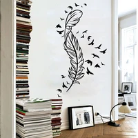 large feather flying birds freedom wall sticker library living room family love house wall decal bedroom vinyl home decor