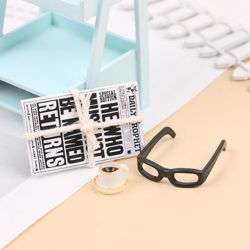 1 комплект 1:12 миниатюрная газета очки модель журналов для кукольного домика