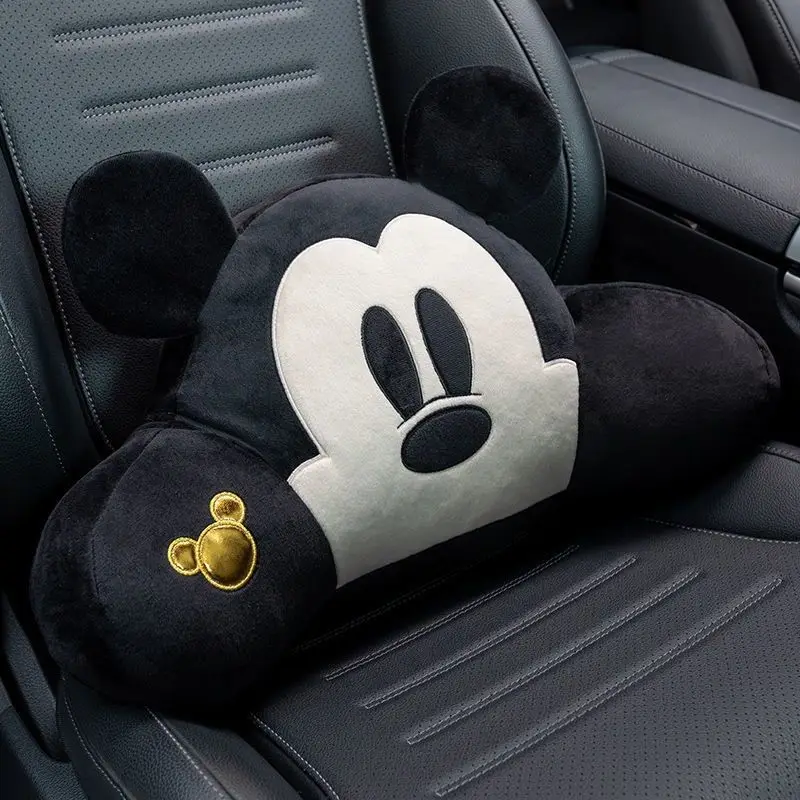 Cartoon Mickey Minnie Poached Egg Automotive Headrest Neck Pillow Pillow Cute Car Lumbar Support Pillow Seat Pillow Cushion images - 6