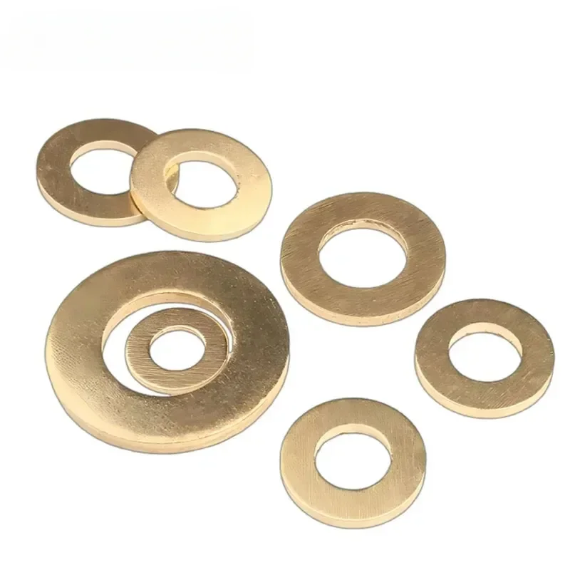 Solid Brass Flat Washer M2 M2.5 M3 M4 M5 M6 M8 M10 M12 M14 M16 Copper Plain Gasket Shim Pad Ring Spacer Circular Meson