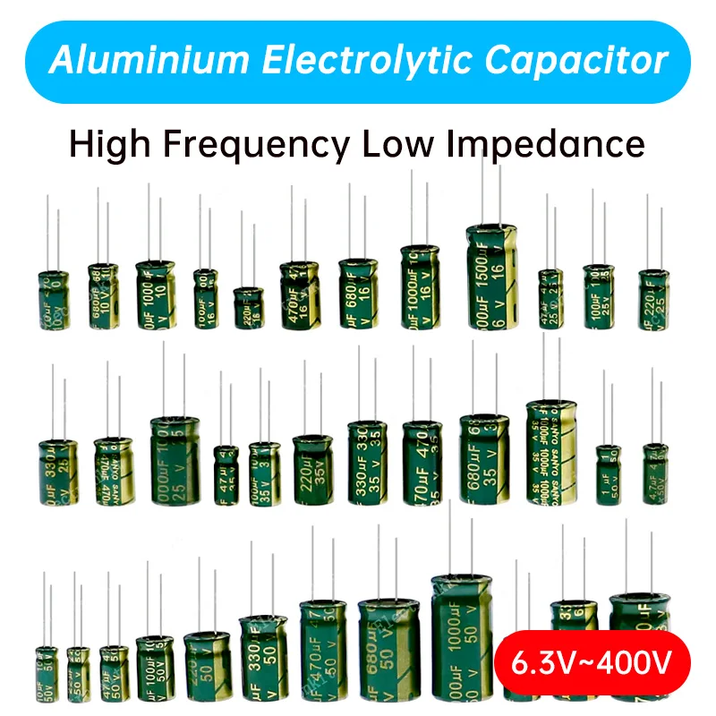 Конденсатор 6 3 в 10 16 25 35 63 100 250 В 400 мкФ 220 330 470 680 1000 47 22 2200 2 3300uf 4 7 uf