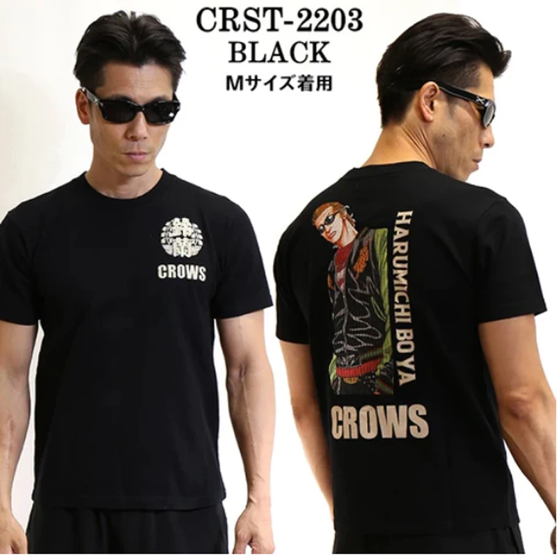 

Vanson Japanese Brand Tide Brand Men's T-shirt Summer Short-sleeved Slim Men's Niche Embroidery Round Neck Top T-shirt Black