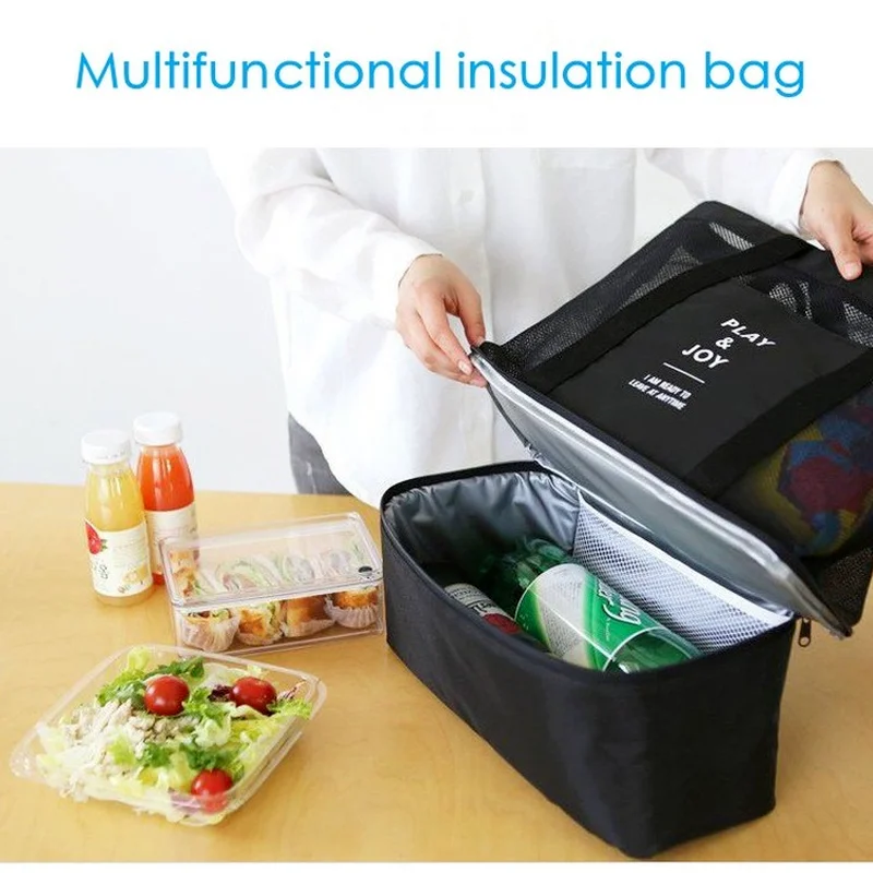 

Insulation Bag Double-layer Picnic Bag Men's and Women's Sports Mesh Storage Bag Ice Pack Storage Bag Office Organizer