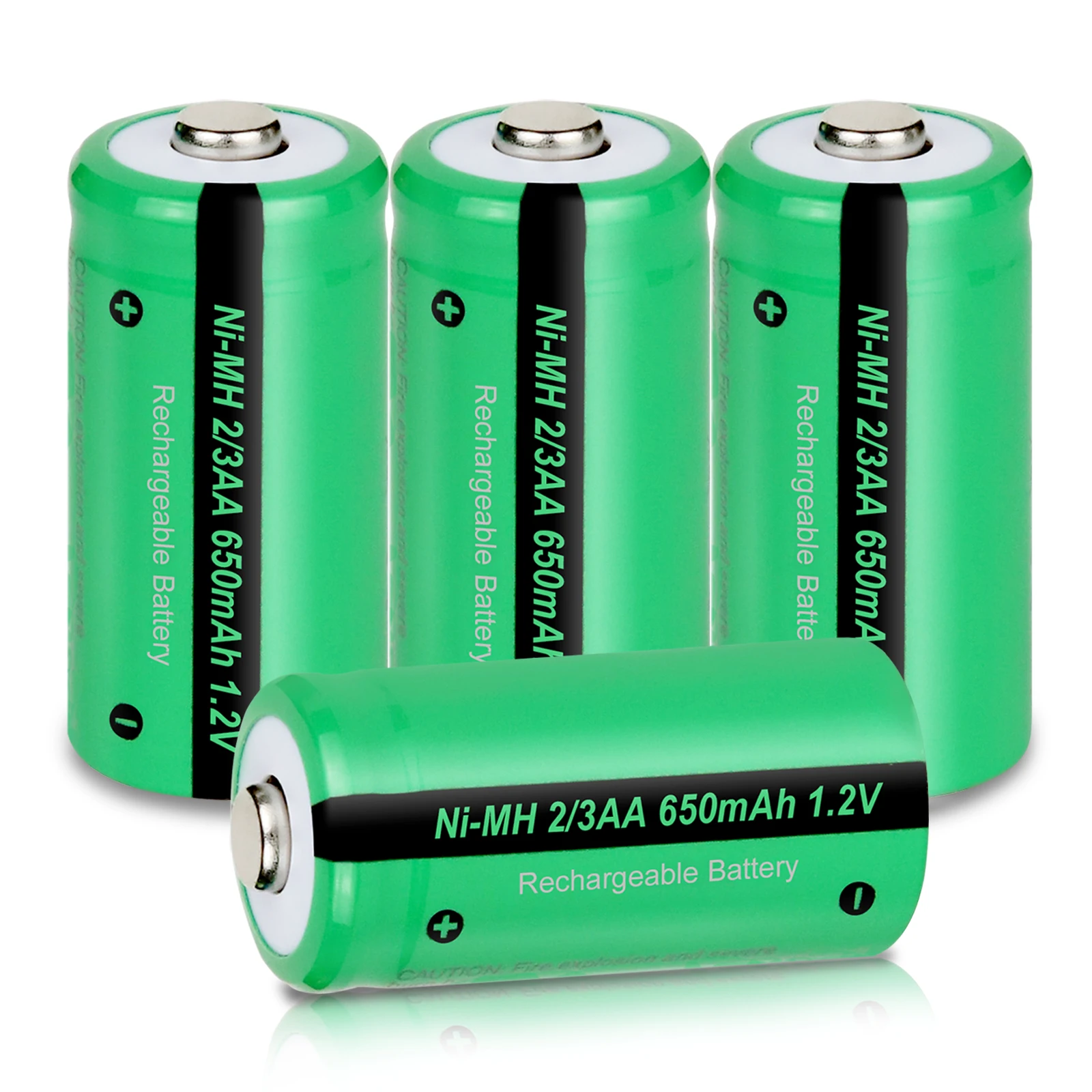 

4PC PKCELL 2/3 AA 650mAh 1.2V NiMh Rechargeable Battery Ni-Mh Batteries Industrial Button top