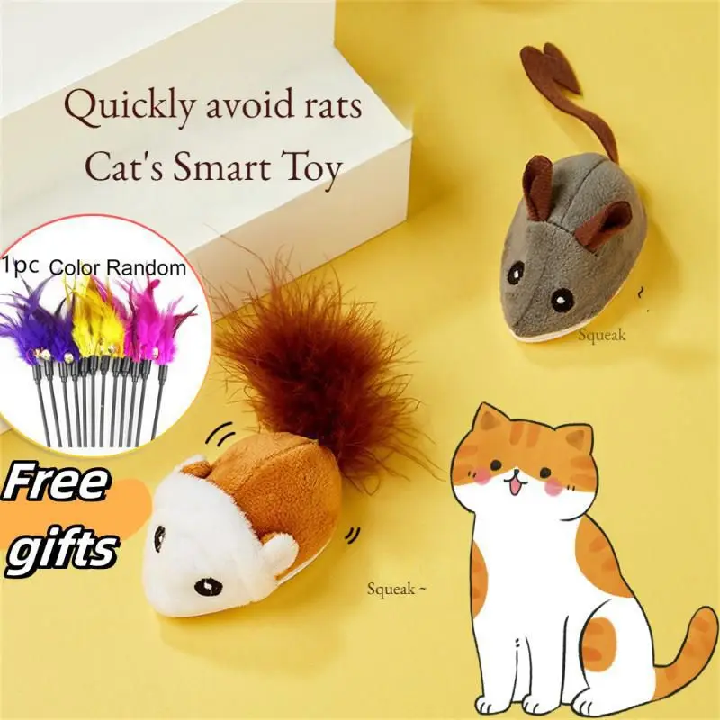 

Smart Running Mouse Cat Toy Interactive Electric Cat Teaser Toys Simulation Mice Kitten Self-Playing Plush Toys Free 1 CatTeaser