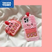 takara tomy for iphone 12 12 pro 12 pro max pink plush case for iphone 11 11 pro 11 pro max xsmax xr x cute all inclusive cover