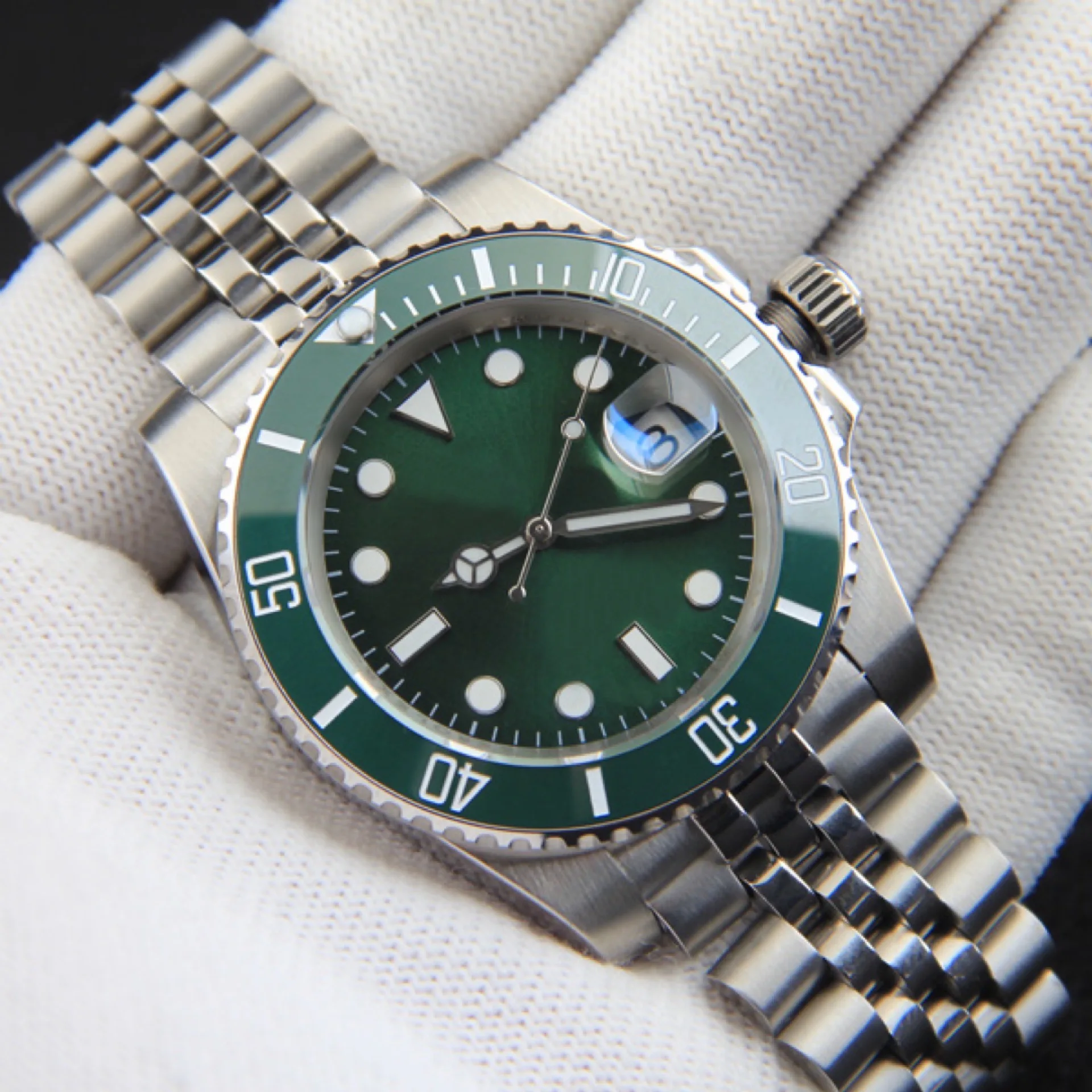 

AAA Luxury brand 40MM Men's Watch 904L Stainless Steel Automatic Mechanical Watches Ceramic Bezel luminous calendar waterproof