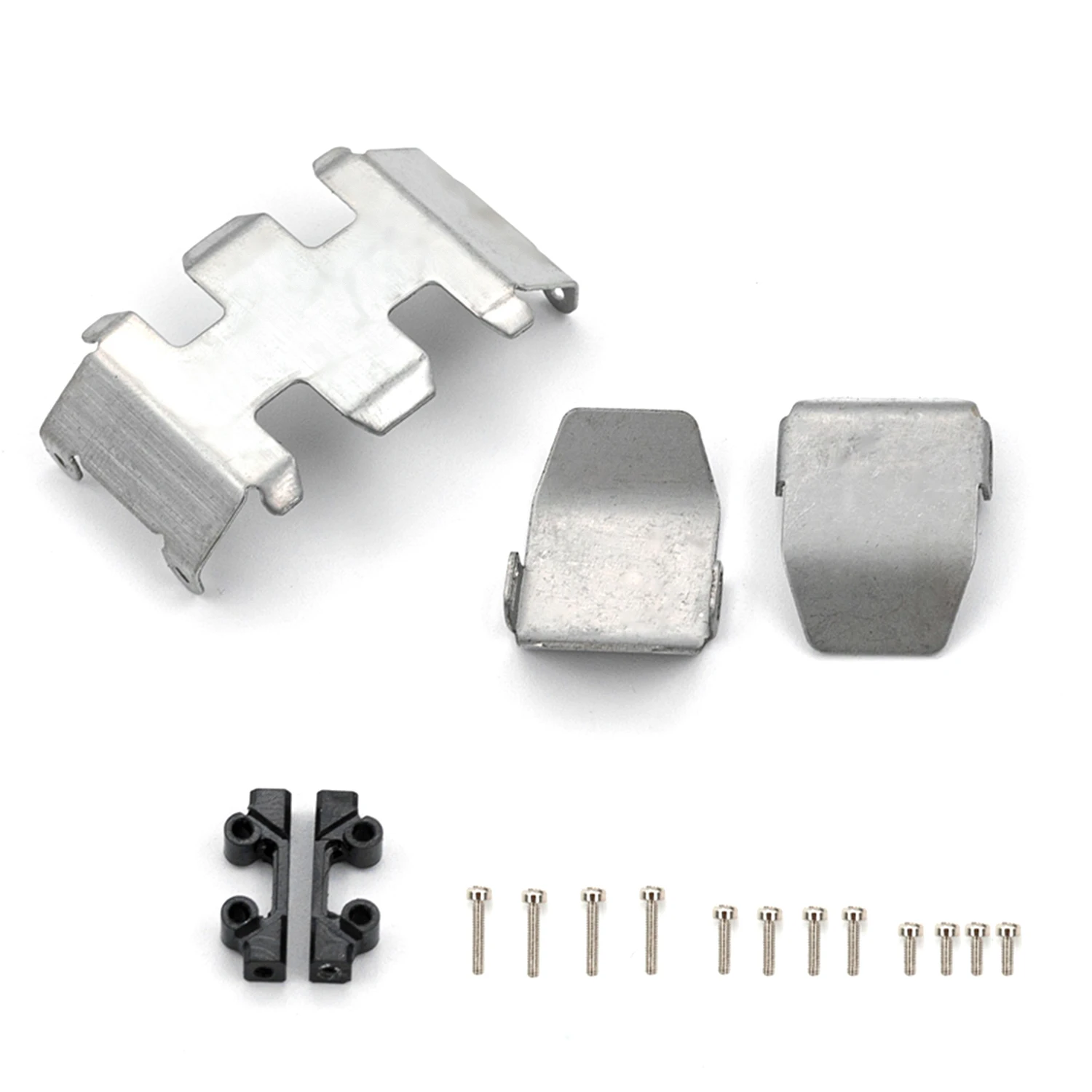 Stainless Steel Chassis Armor Axle Protector Skid Plate For 1/24 Axial SCX24 90081 AXI00005 C10 AXI00006 RC Car Upgrade Parts