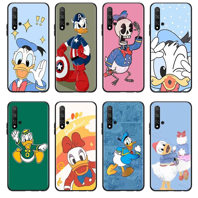 

Good looking Donald Duck Phone Case For Huawei Honor 60 50 X30 30i 20 10 10i 10X 9X 9S 9C 9 8X 8A lite Pro Black luxury Silicone