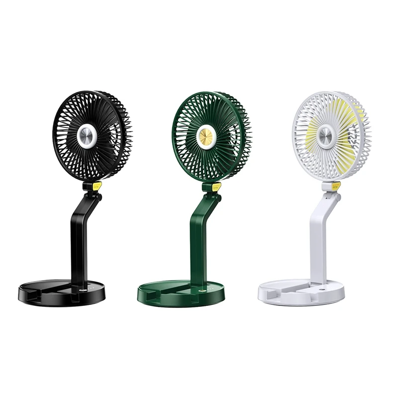 

Handheld Mini Portable Fan Wall Desktop Folding Fan 3-Gear Table Lamp Fan USB Charging Telescopic Air Cooling Fan