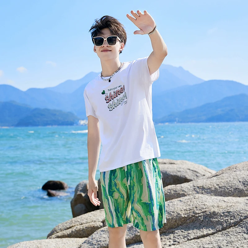 Семейные одинаковые наряды летнее пляжное богемное платье хлопковая футболка