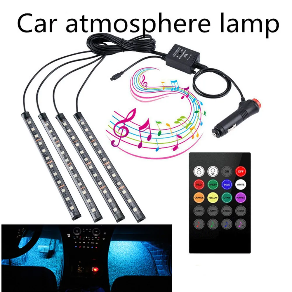 car led strip light rgb tape for Car atmosphere lamp decoration 12V Cigarette Lighter 5V USB Music sound IR control neon strips