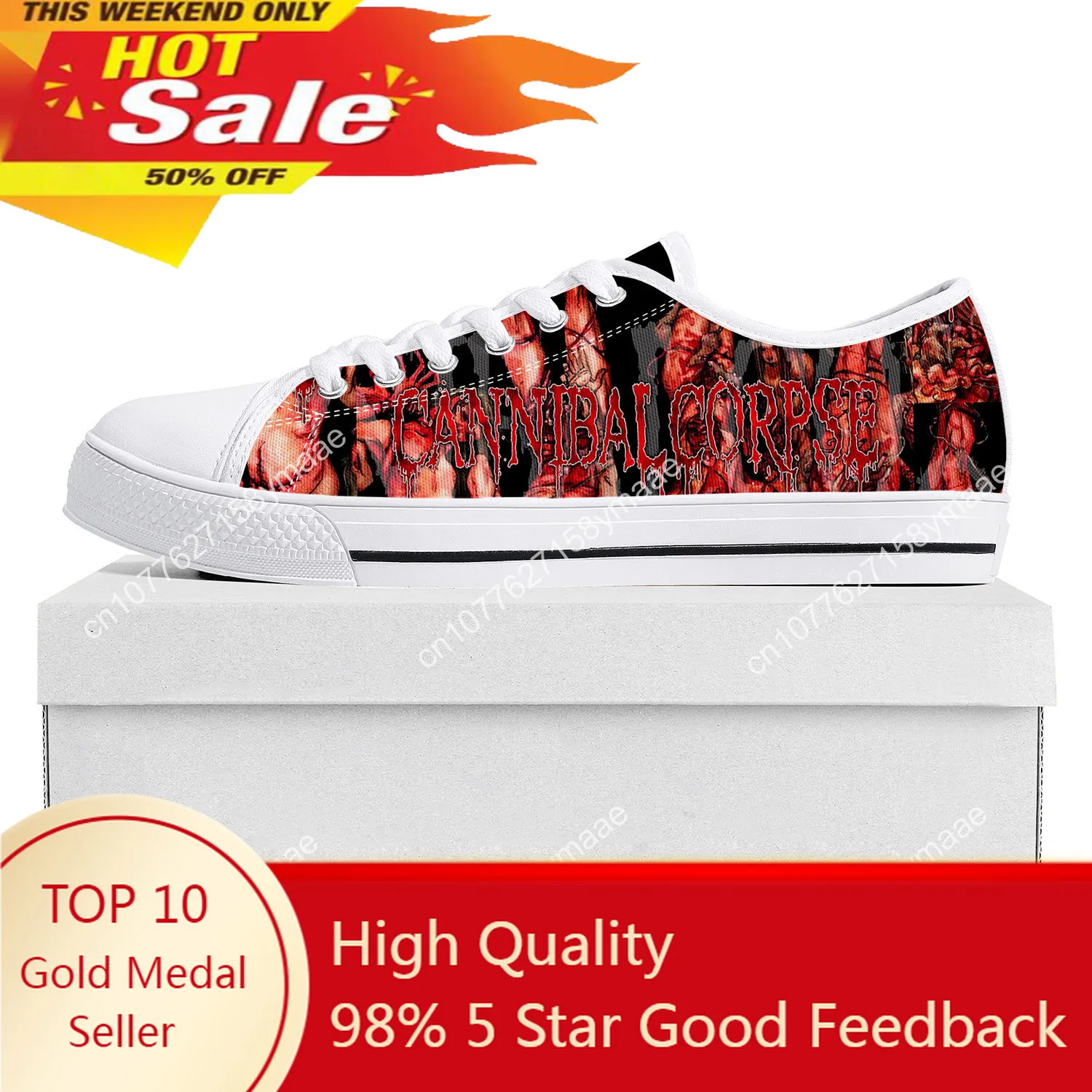 

Cannibal Corpse Rock Band Low Top Sneakers Mens Womens Teenager Canvas High Quality Death Metal Sneaker Casual Customize Shoe