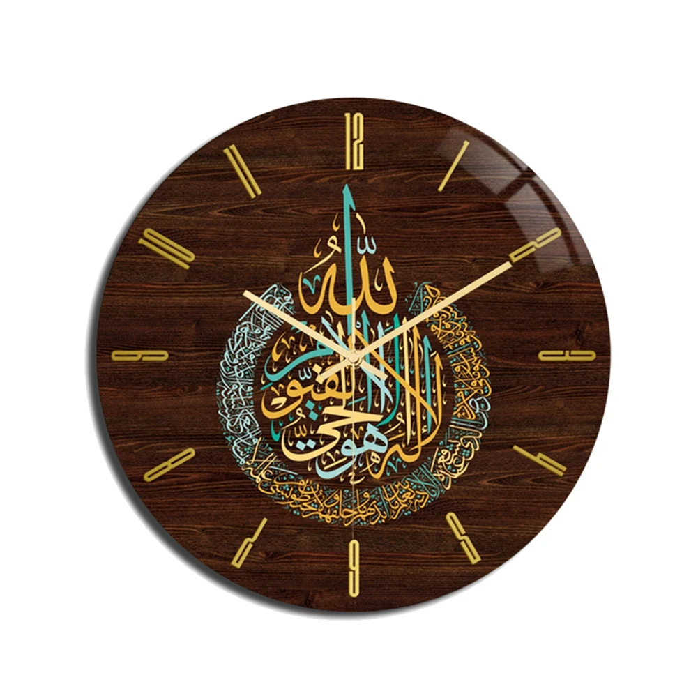 

Muslim Eid Living Room Clock on Wall Acrylic Vintage Round Clocks Decor Home Bedroom Art Easy to Read Watch