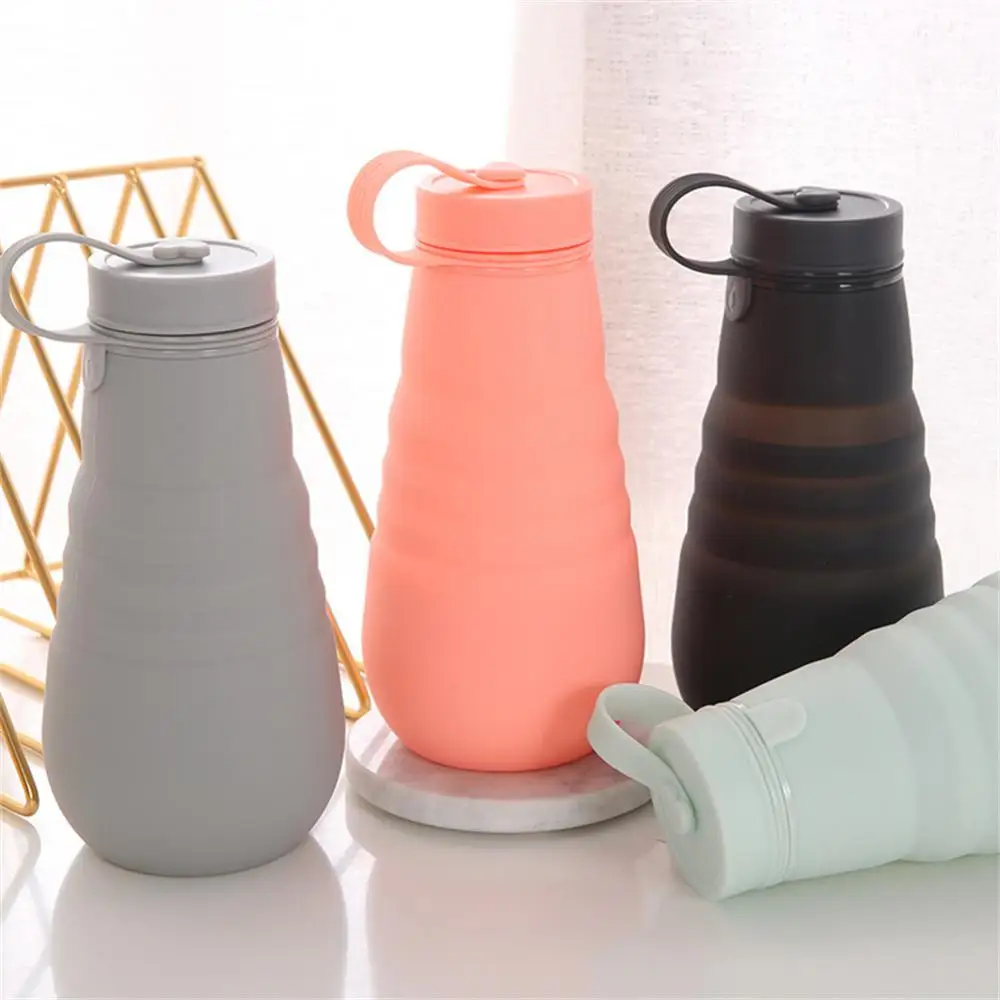 

500ML Portable Retractable Silicone Bottle Folding Water Bottle Outdoor Travel Drinking Cup High Temperature Large Capacity