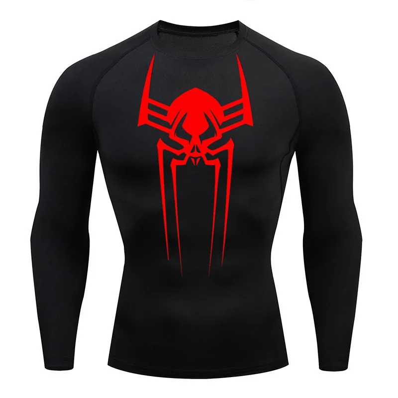 

Skull Spider Men's t-Shirts Gym Long Sleeve Anime Fashion Bodybuilding Compression Sportswear Dry Fit Cloth Rashguard Fitness