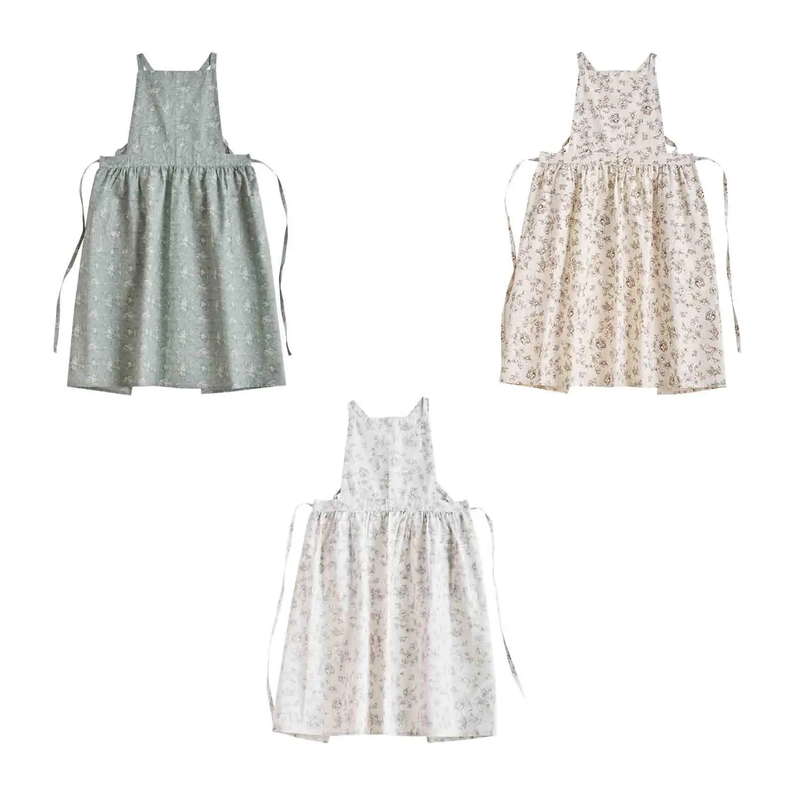 Фартук с рисунком легкий мягкий цветочный узор в американском стиле для кухни