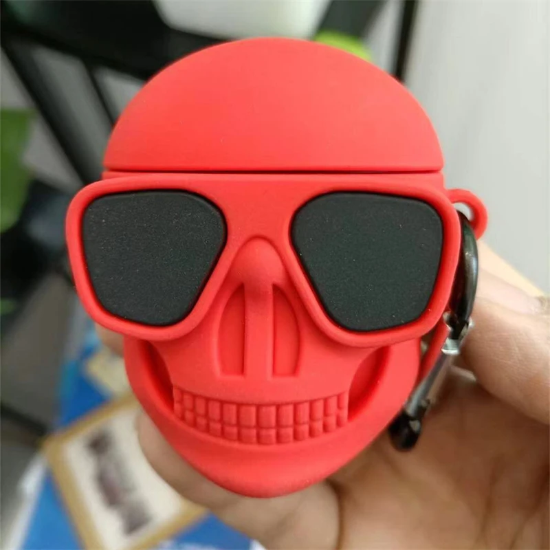 

Stylish Brand 3D Sunglasses Skull Silicone Protective Earphone Case For Airpods 1 2 3 Bluetooth Headset Cover For Airpods Pro