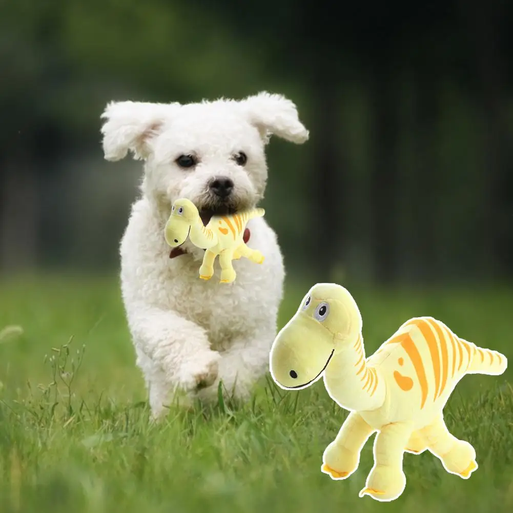 

Durable Pet Plush Toy Attractive Dog Toy Soft Plush Dinosaur Pet Toy Play