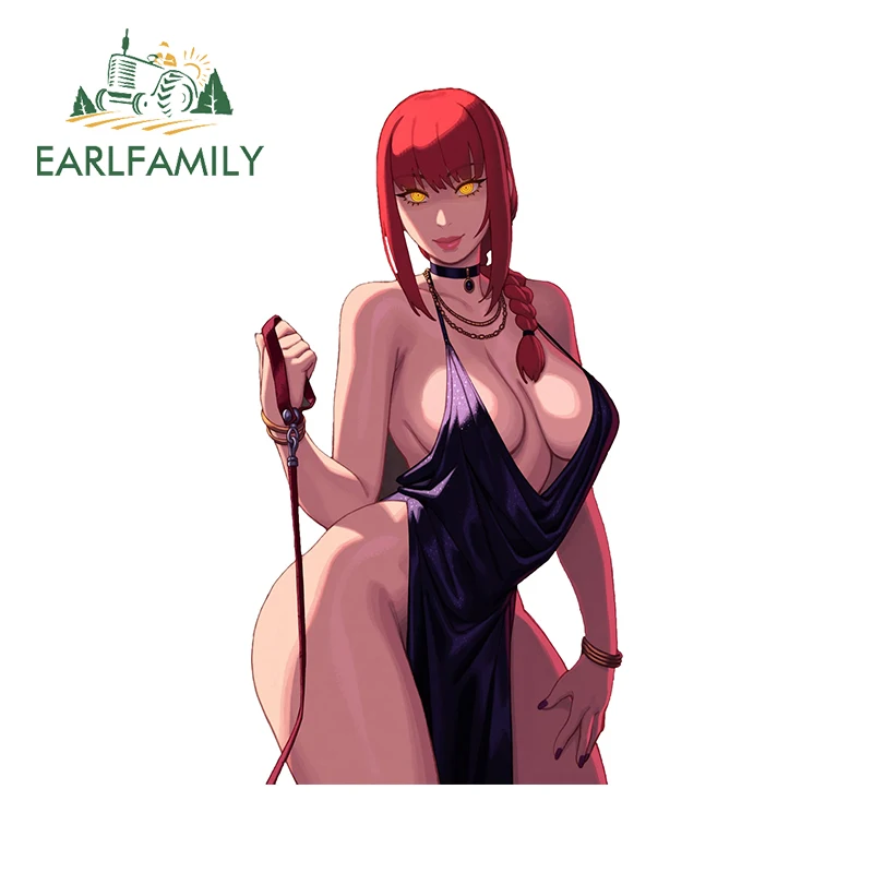 EARLFAMILY 13 см x 6 9 Makima Waifu Booty автомобильные наклейки NSFW Ass кнут инструктирующие