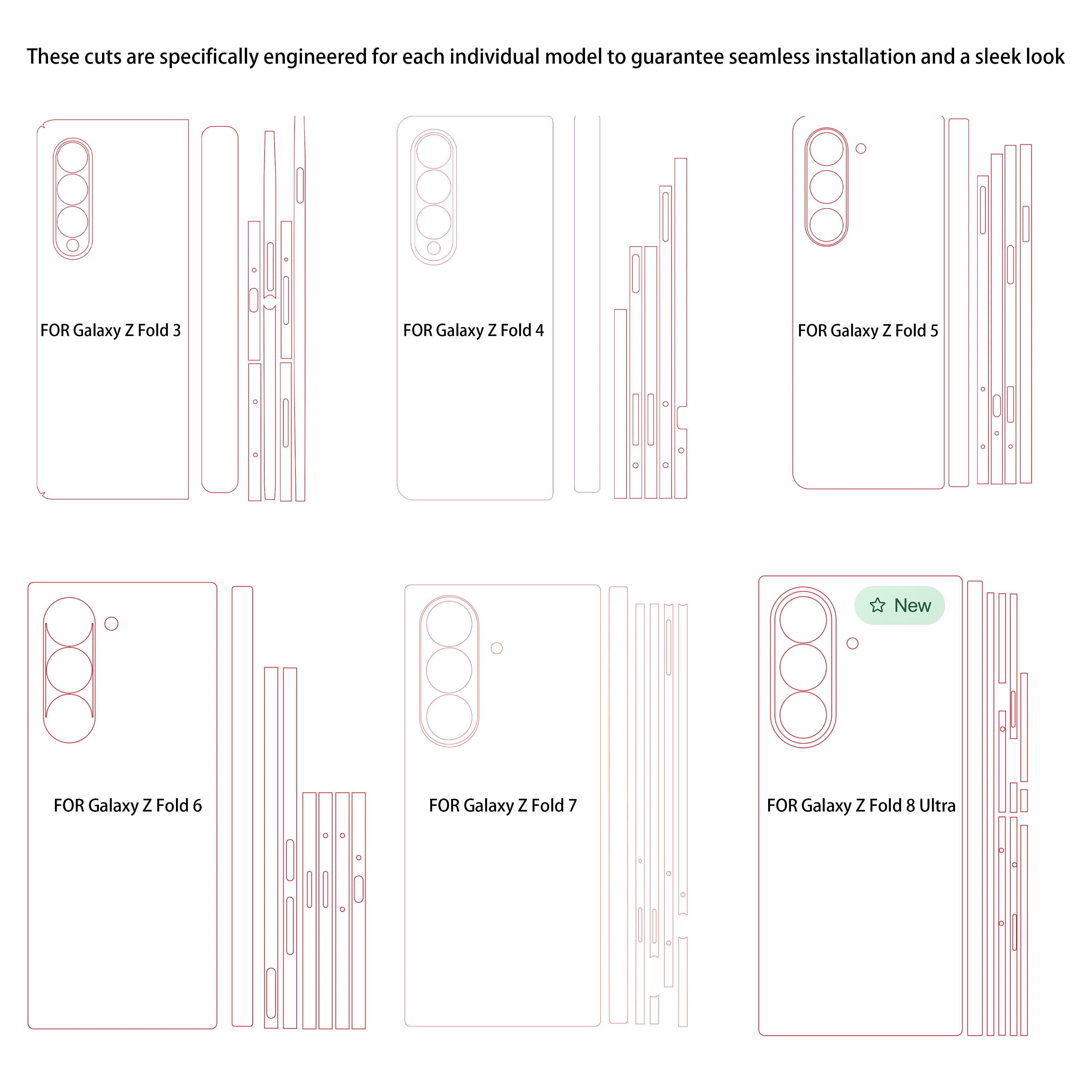 Фото Наклейка OscarSkin для Samsung Z FOLD8 Ultra 8 7 6 5 4 3, виниловая пленка-наклейка, защитная пленка для задней панели телефона, предотвращающая появление царапин. №2