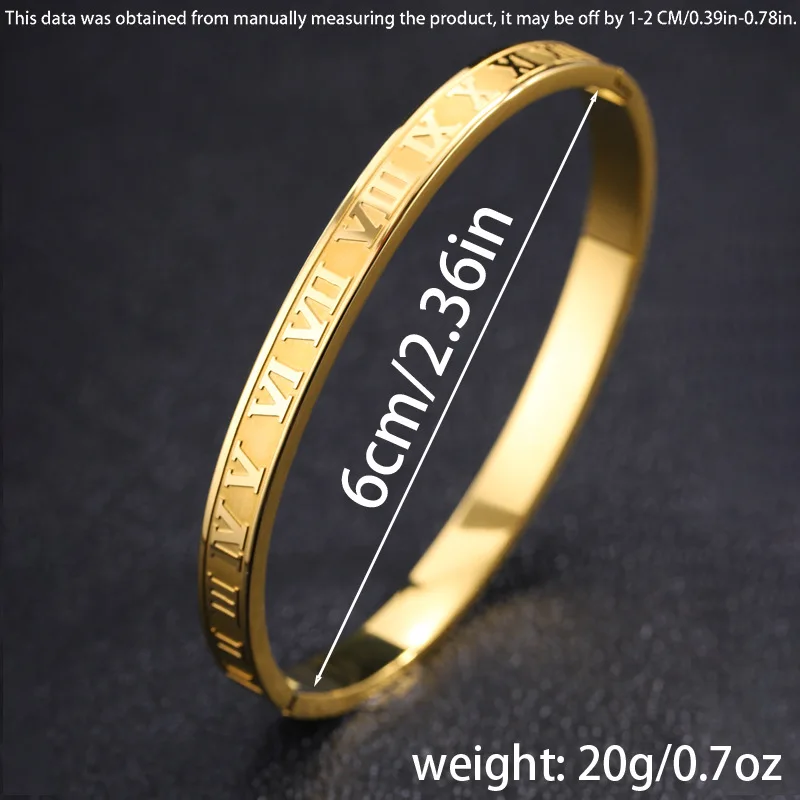 Женский браслет из титановой стали с римскими цифрами