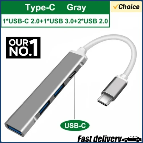 USB 3.0 HUB OTG 4-портовый концентратор USB C Разветвитель Высокоскоростная передача 4в1 Расширители Мультиразветвитель Адаптер для ПК Mac Ноутбук Настольный компьютер
