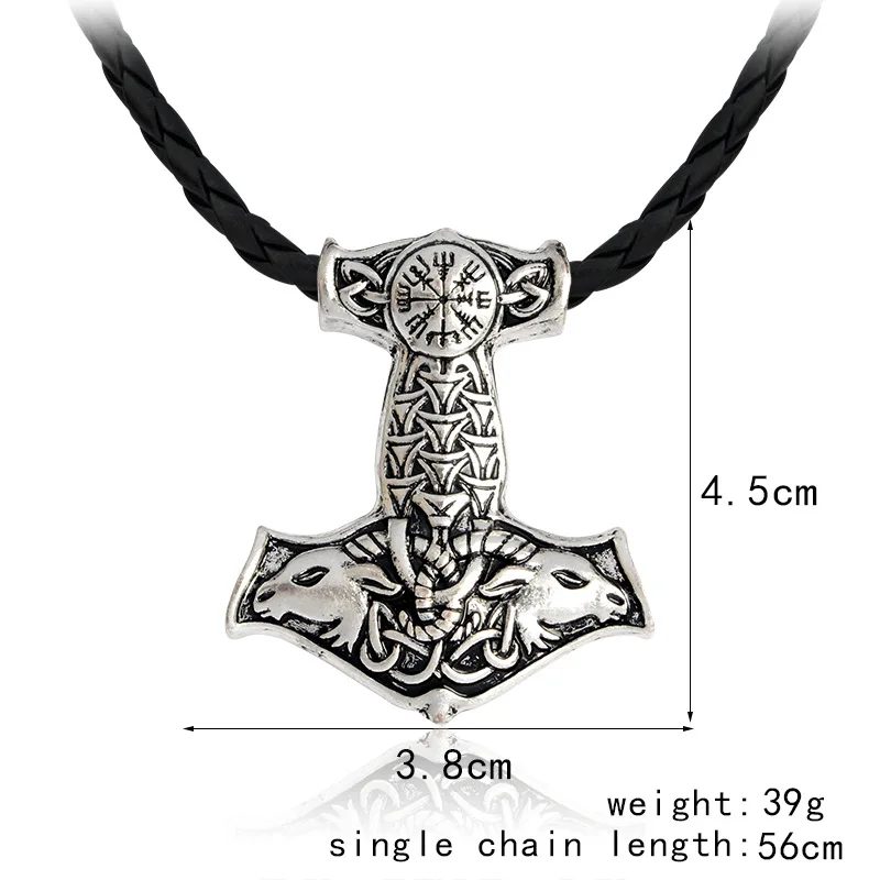 Ретро Тибетское Серебро Миф Викинг Мьельнир Амулет Тотем Молот Тора Кулон