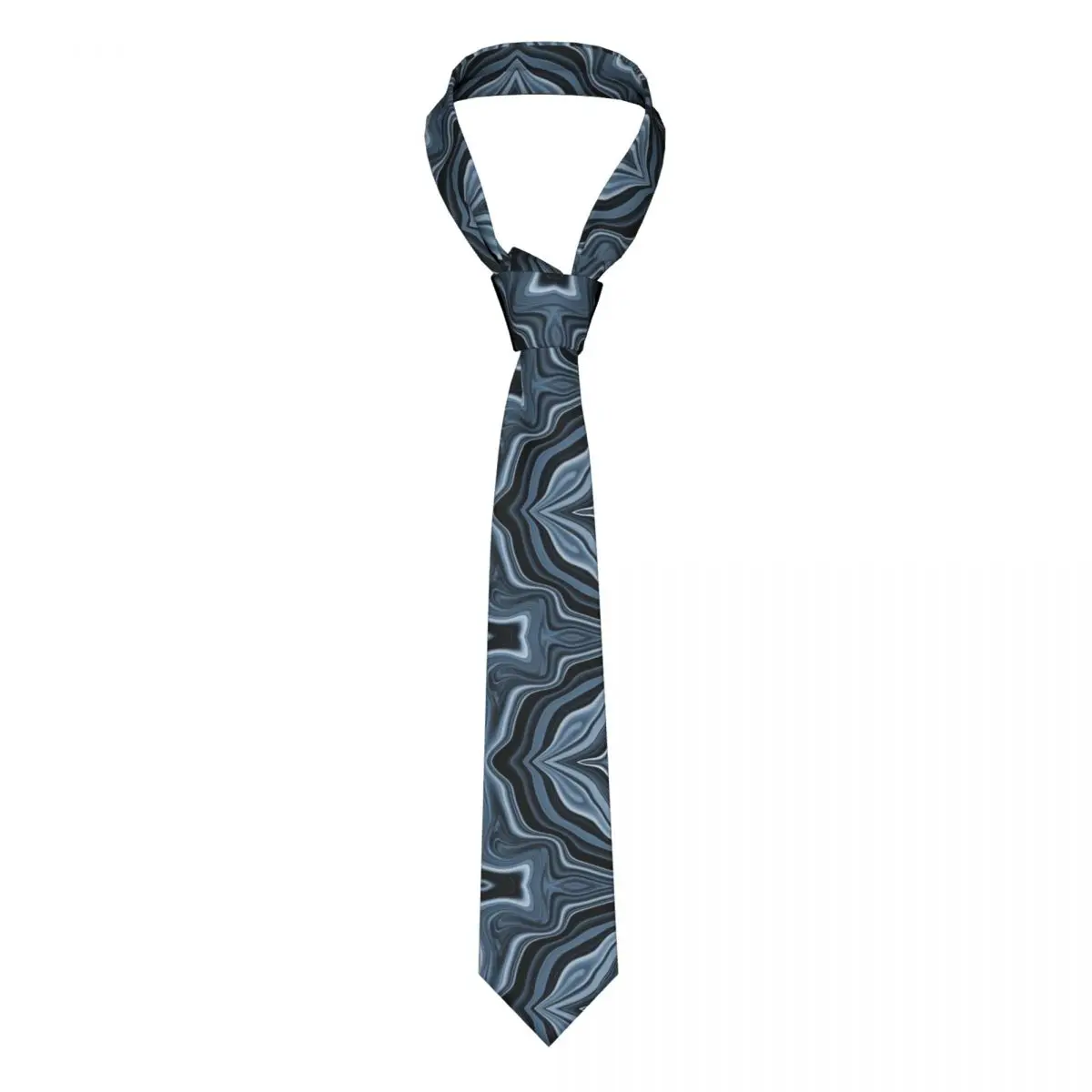 

Blue And Black Marble Art Neckties Men Women Polyester 8 cm Abstract Granite Neck Tie for Skinny Wide Shirt Accessories Cravat
