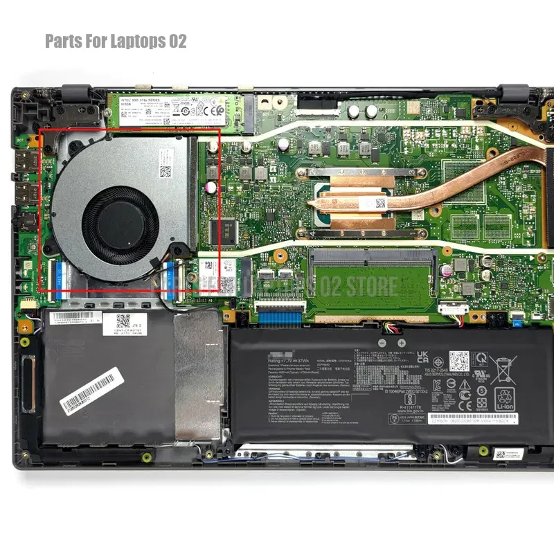 Фото Вентилятор охлаждения процессора для ноутбуков Asus X415DA X415MA X515DA X515 X515JA X515JF X515JP F515 13NB0SQ0T01011 FN9K DFS5K126053840 FRBQ №4