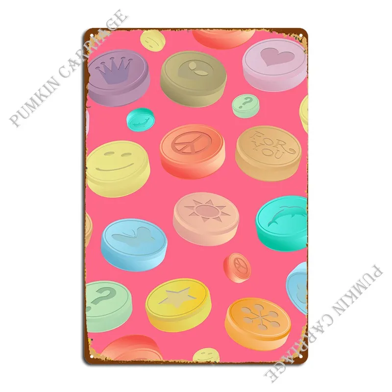 

Счастливые таблетки металлический знак Забавный домашний бар кинотеатр жестяной знак плакат