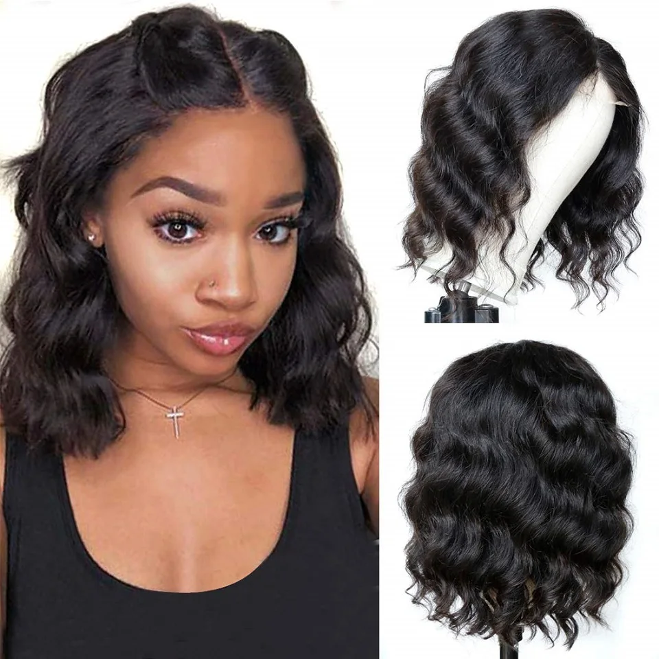 Brazilian Body Wave Short Bob Wig Human Hair Lace Front Wig Remy Wave Lace Closure Wig For Black Women Hot Sale Bob Wig