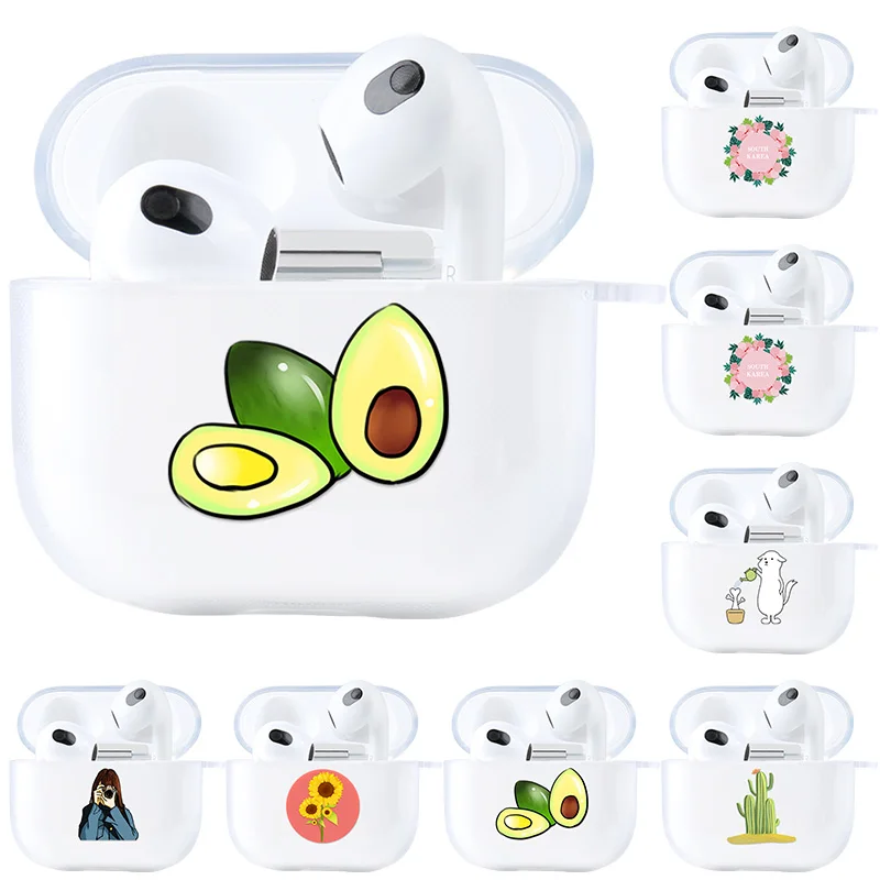 

Avocado Fruit Clear Case For Airpods 2 Earphone Cases Airpods 3 Transparent Earphone Cover for Airpods 3 2021 Air pods 2 1 Funda