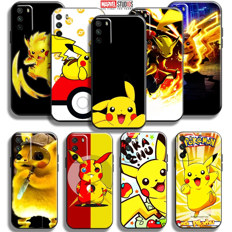 

Anime Pokemon Cute Pikachu For Xiaomi Poco X3 PRO X3 NFC X3 GT M3 M3 Pro 5G F3 GT Phone Case Back Carcasa Black Coque