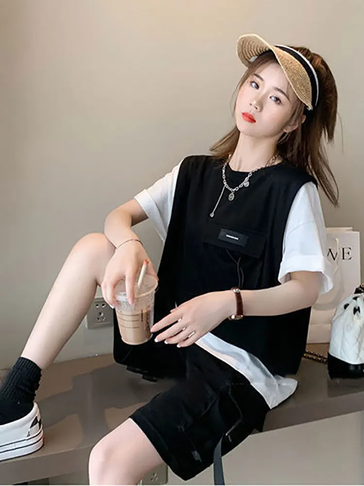 Летний костюм Женская рабочая одежда Стильные шорты с коротким рукавом парные