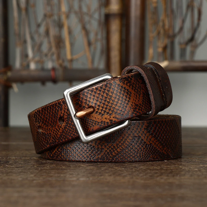 

2.8CM Genuine Leather Woman Belt Ladies Belt Handsome Cowskin Serpentine Fashion Female Belt Retro High Quality Wide