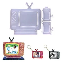 diy tv photo frame handicraft ornaments resin mold tv photo frame keychain pendant silicone molds for epoxy resin craft supplies