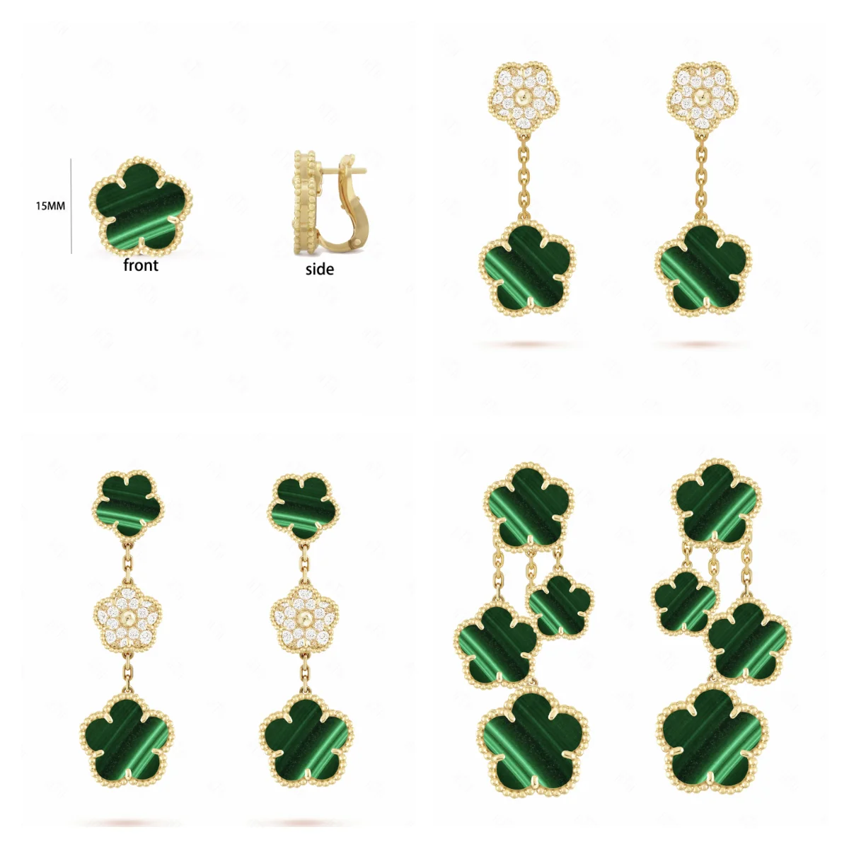 

Plum Blossom Ear Beat for Women Jewelry Four-leaf Clover Earrings 4/5 Leaves Lucky Grass Big Earrings Jewelry Drop Shipping