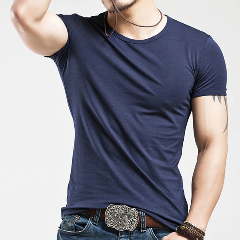 

Футболка мужская компрессионная с коротким рукавом, повседневная одежда для спортзала и фитнеса, быстросохнущая шелковая Модная рубашка, л...