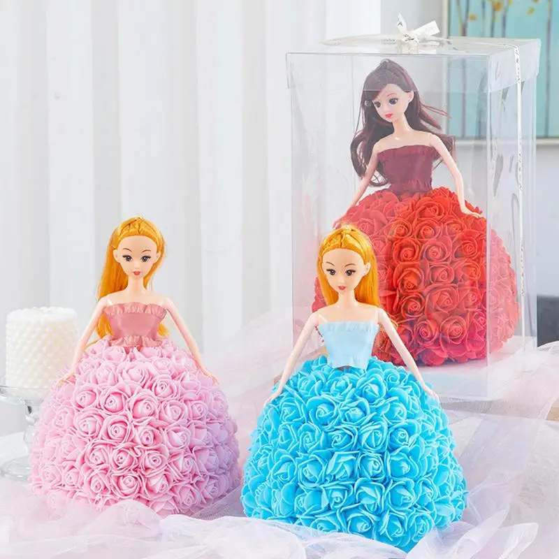 

Big Princess Dress Doll Valentine's Day Princess Doll With Large Rose Dress Fashion Outfits Doll Dresses Party Wedding Dresses