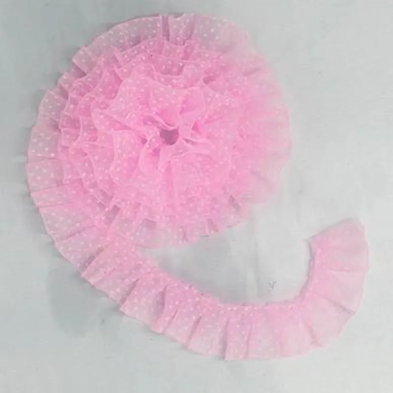 

1 м самый популярный плиссированный Тюль с принтом в горошек кружевная ткань 2,5 см синяя зеленая фиолетовая желтая кружевная отделка «сделай сам» швейная лента материалы для рукоделия гипюр