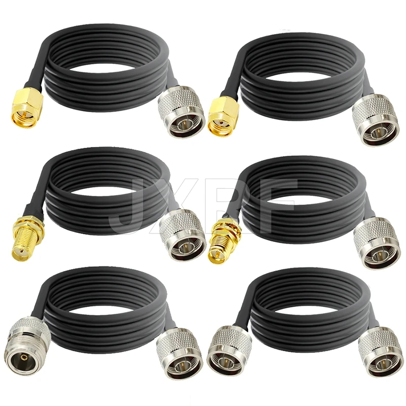JXRF Connector SMA Male to SMA Male N Type Male Female RG58 Coaxial Extension Cable 1M 2M 3M 5M 10M 20M RF Adapter Pigtail