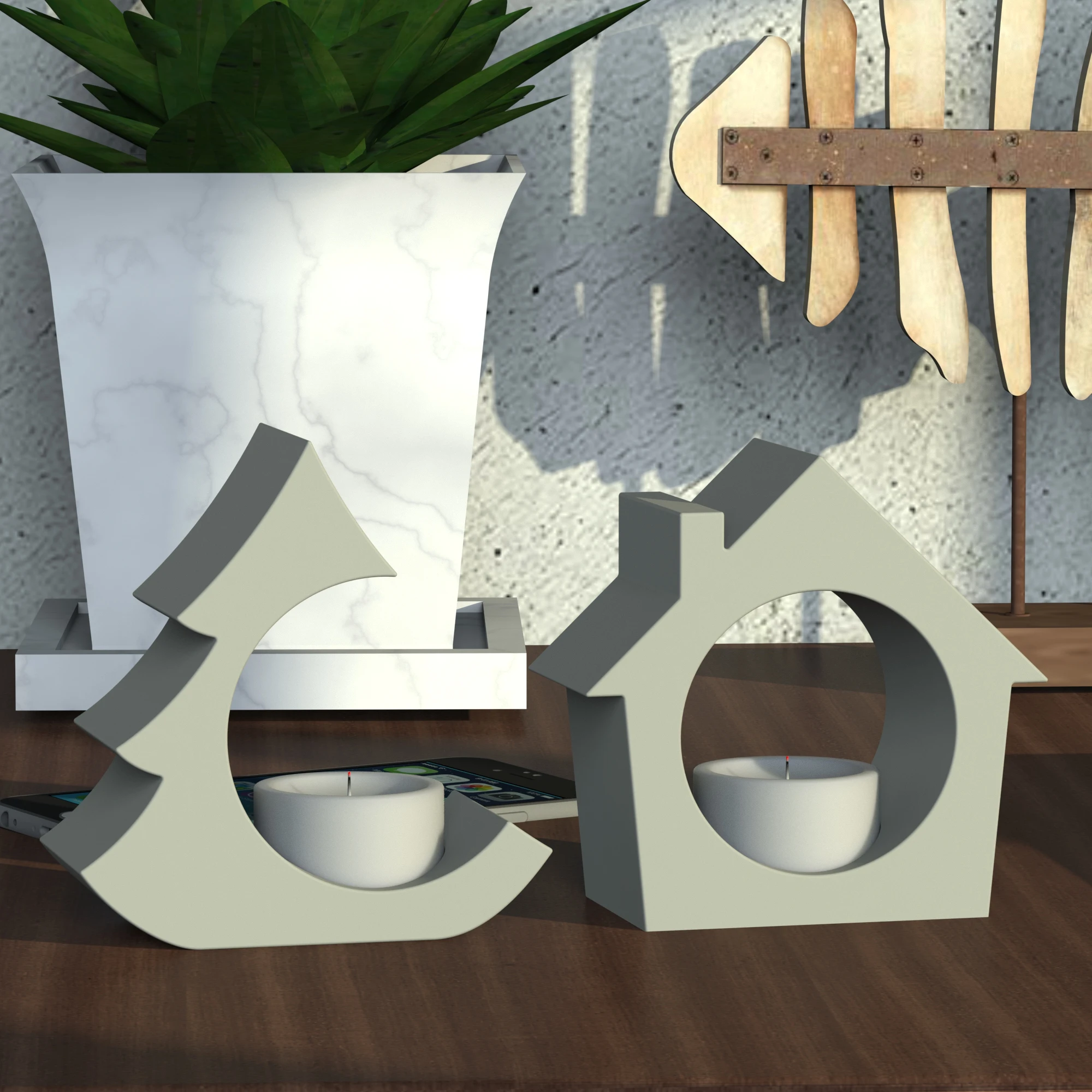 Силиконовая форма для отливки подсвечника "Домик дерево" | AliExpress