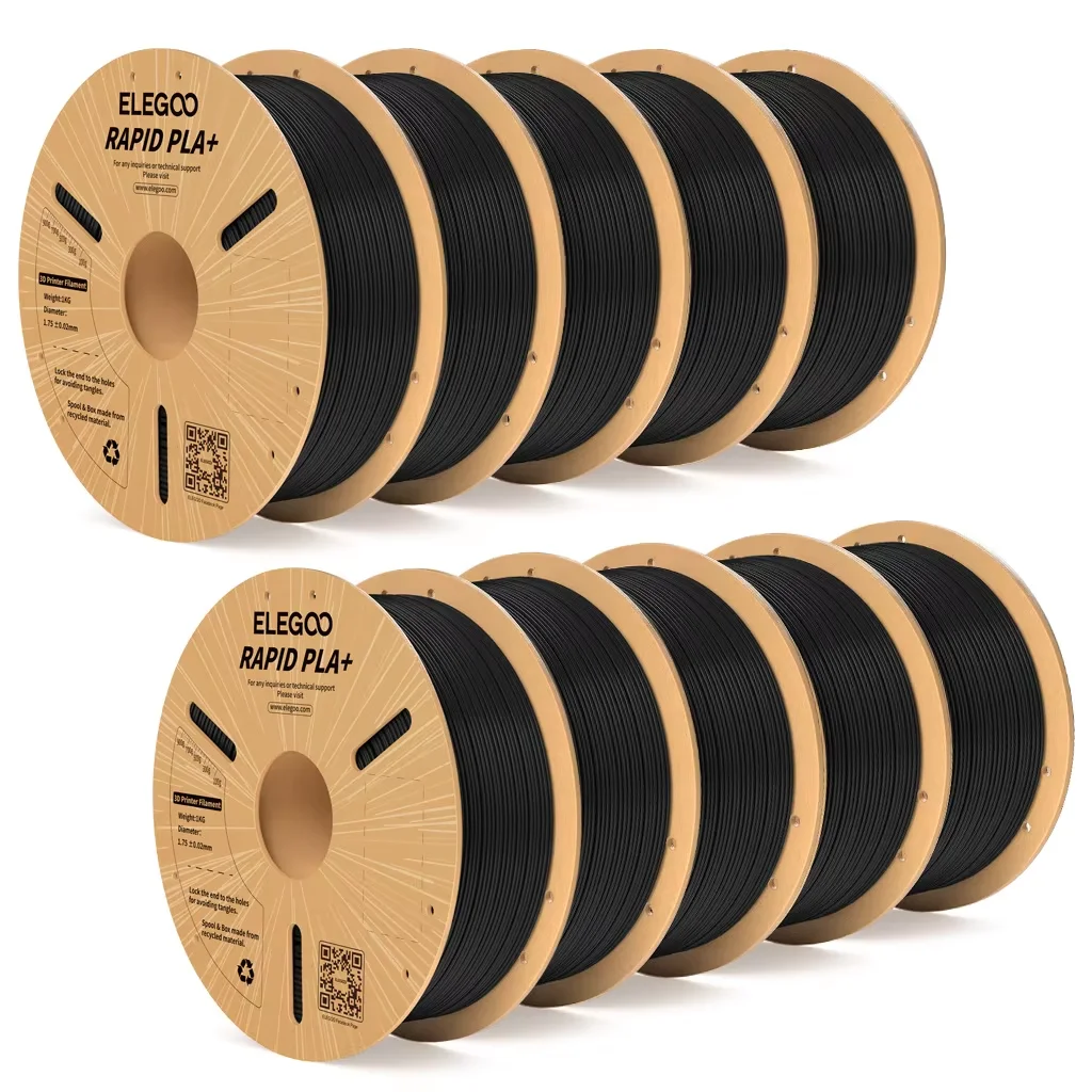 ELEGOO 10 кг RAPID PLA PLUS Нить 1 75 мм черная поддержка скорости печати 30-600 мм/с совместимая