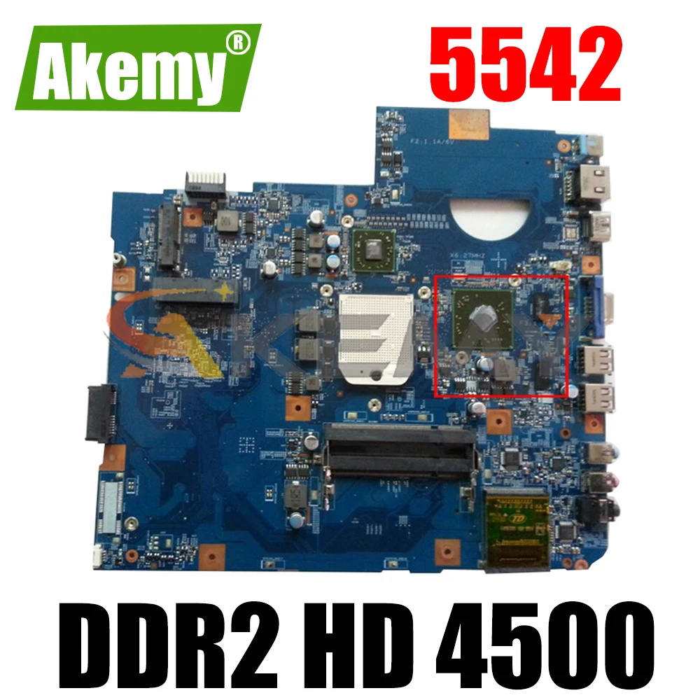 

AKEMY MBPHP01002 Main Board For acer Asipre 5542 laptop motherboard DDR2 HD 4500 MB.PHP01.002 48.4FN02.011 WORKS FREE CPU