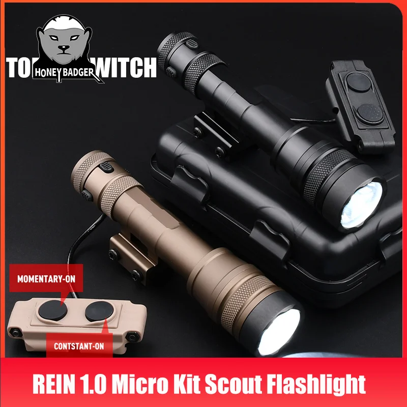 AR15 REIN 1.0 Micro Kit Flashlight Weapons Scout Light M600 Metal Flashlight Weapon Light Picatinny Rail Toys Accessories Tool