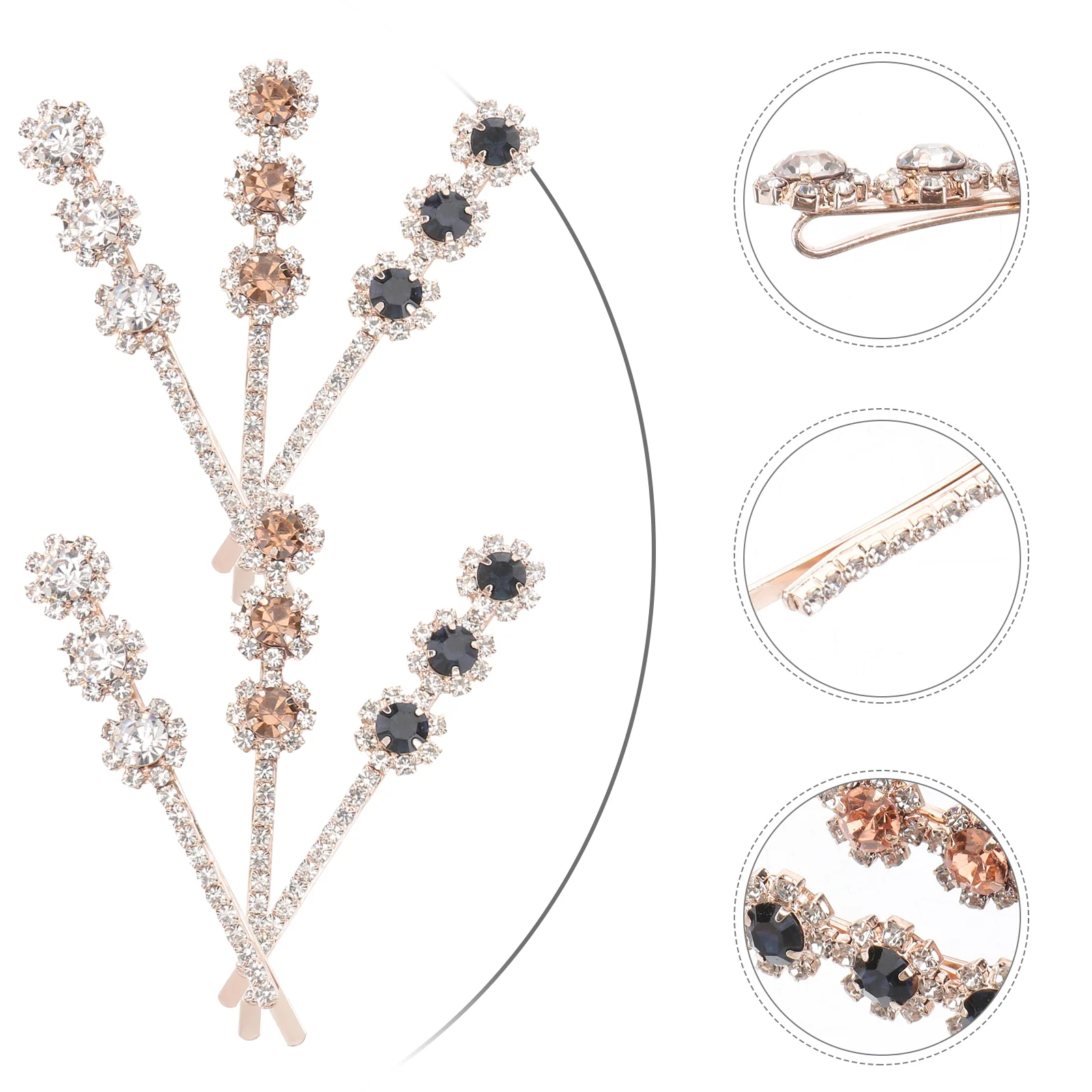 

8 Pcs Hair Bobby Pins Pearl Hairpin Drill Clip Rhinestones Girl Women Barrettes